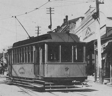 Trolly at the Alpha Building 1907, Grass Valley, CA. Trolly at the Alpha Building 1907, Grass Valley, CA.